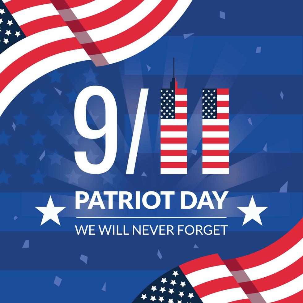 Simple Patriot Day Greetings Template vector