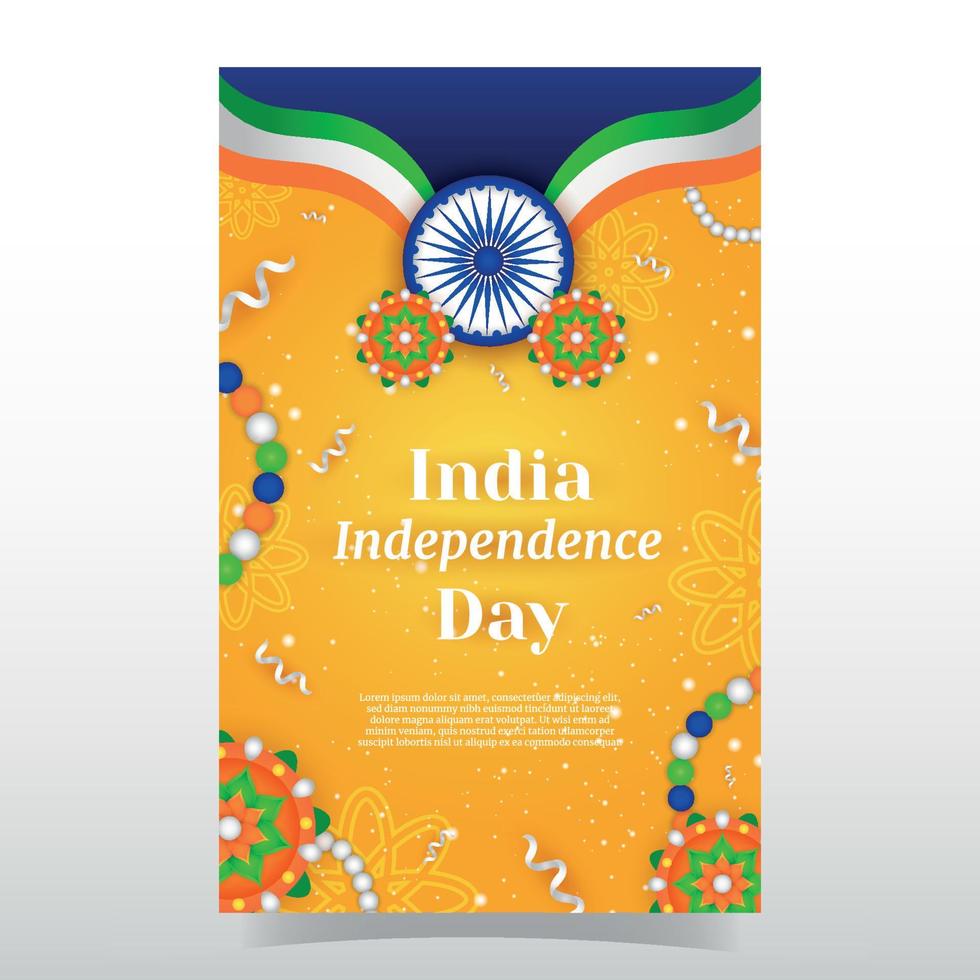 India Independence Day Poster Template vector