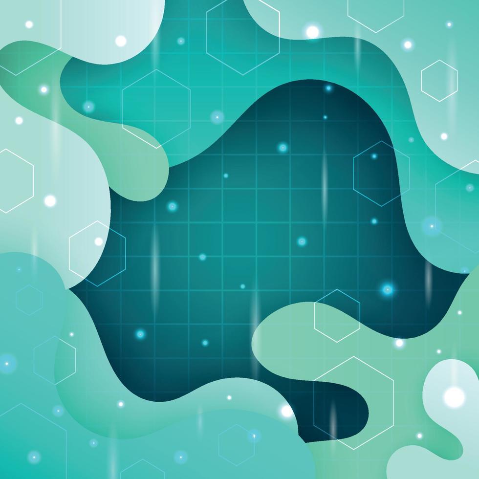 Abstract Liquid Mint Green Background Template vector