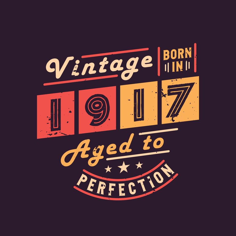 Vintage Born in 1917 Aged to Perfection vector