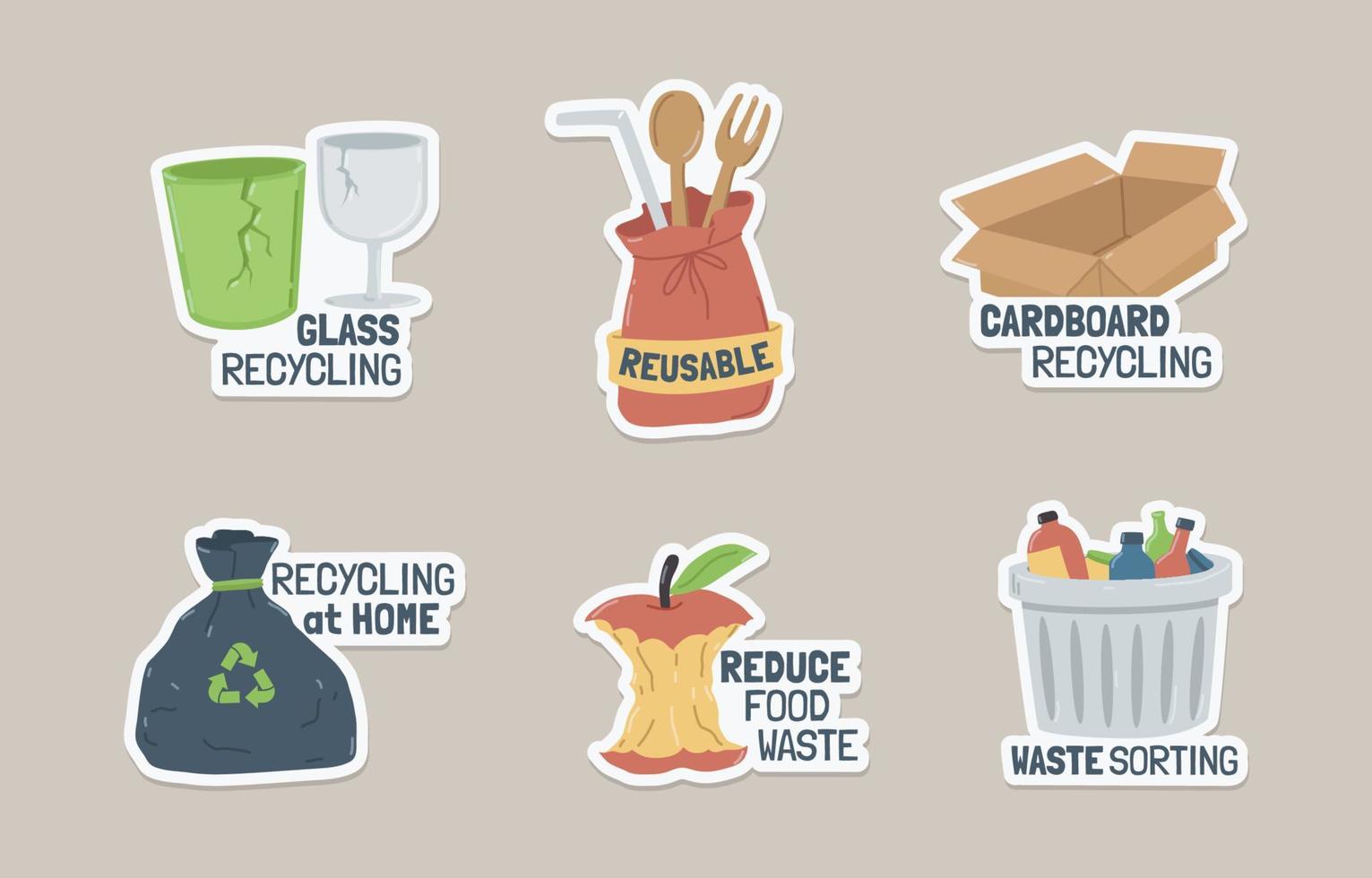 Recycling at Home Stickers vector