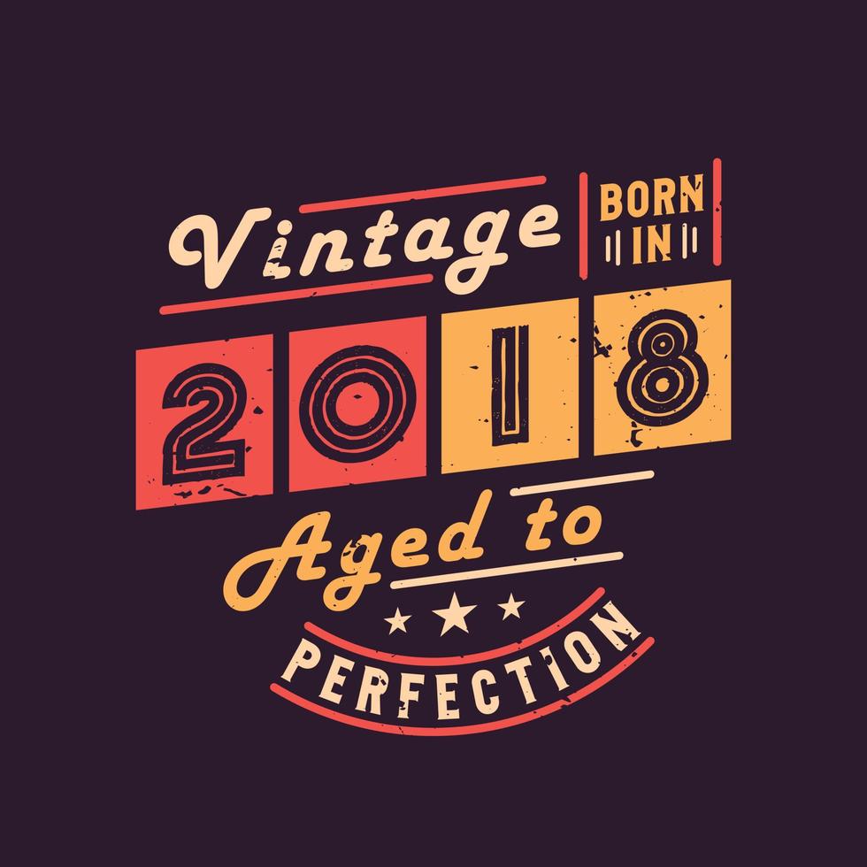 Vintage Born in 2018 Aged to Perfection vector