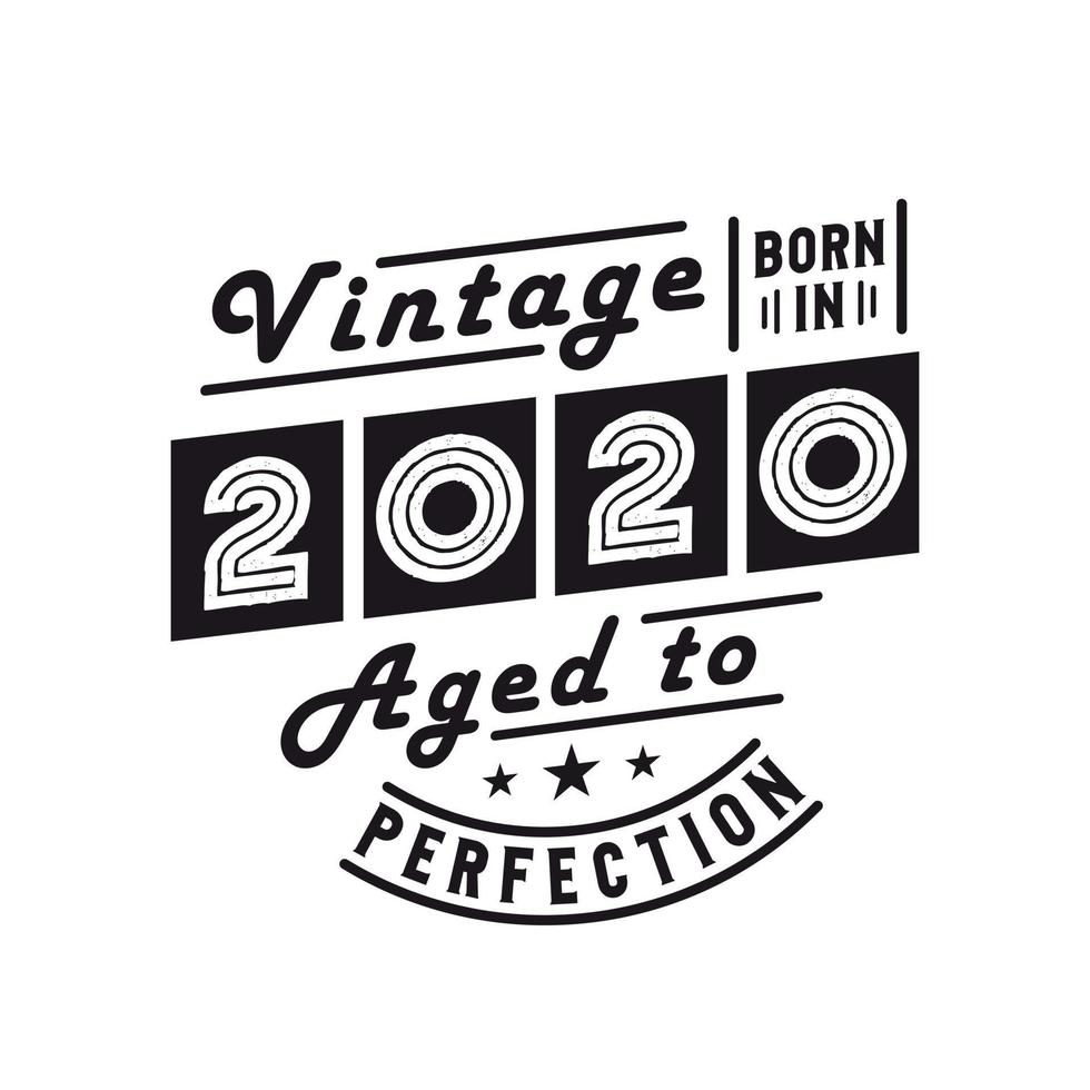 Born in 2020, Vintage 2020 Birthday Celebration vector