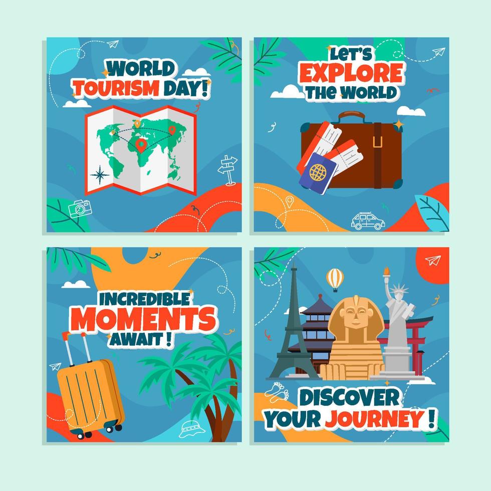 World Tourism Day Social Media vector