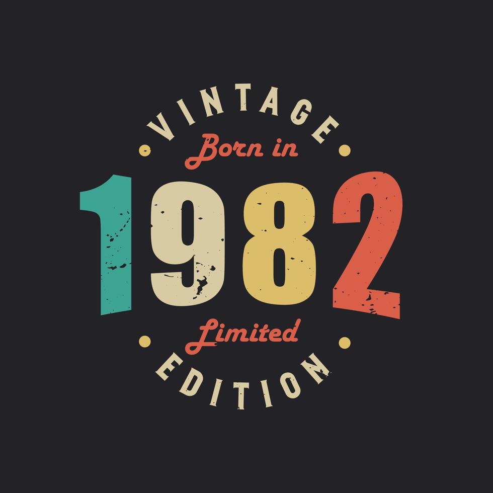 Vintage Born in 1982 Limited Edition vector