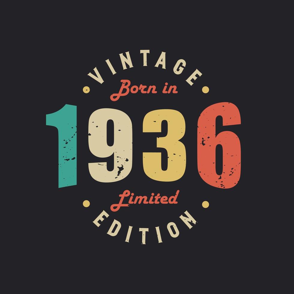 Vintage Born in 1936 Limited Edition vector
