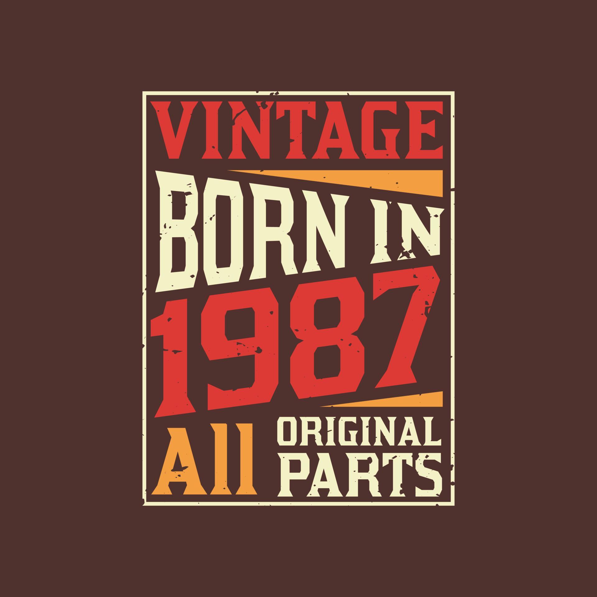 Born in 1987, Vintage 1987 Birthday Celebration 9729869 Vector Art at Vecteezy