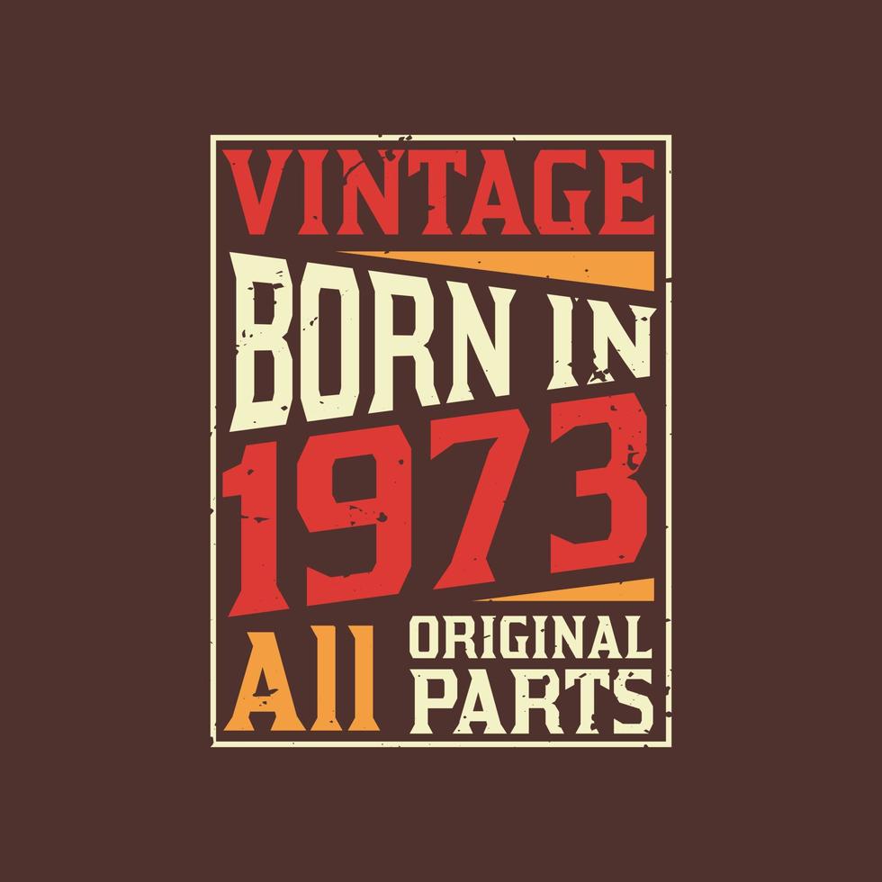 Born in 1973, Vintage 1973 Birthday Celebration vector