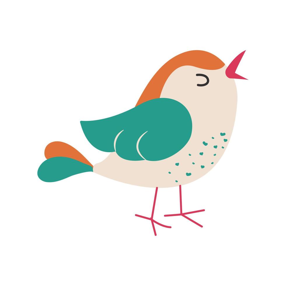 Cute little bird. Exotic bird. Vector illustration