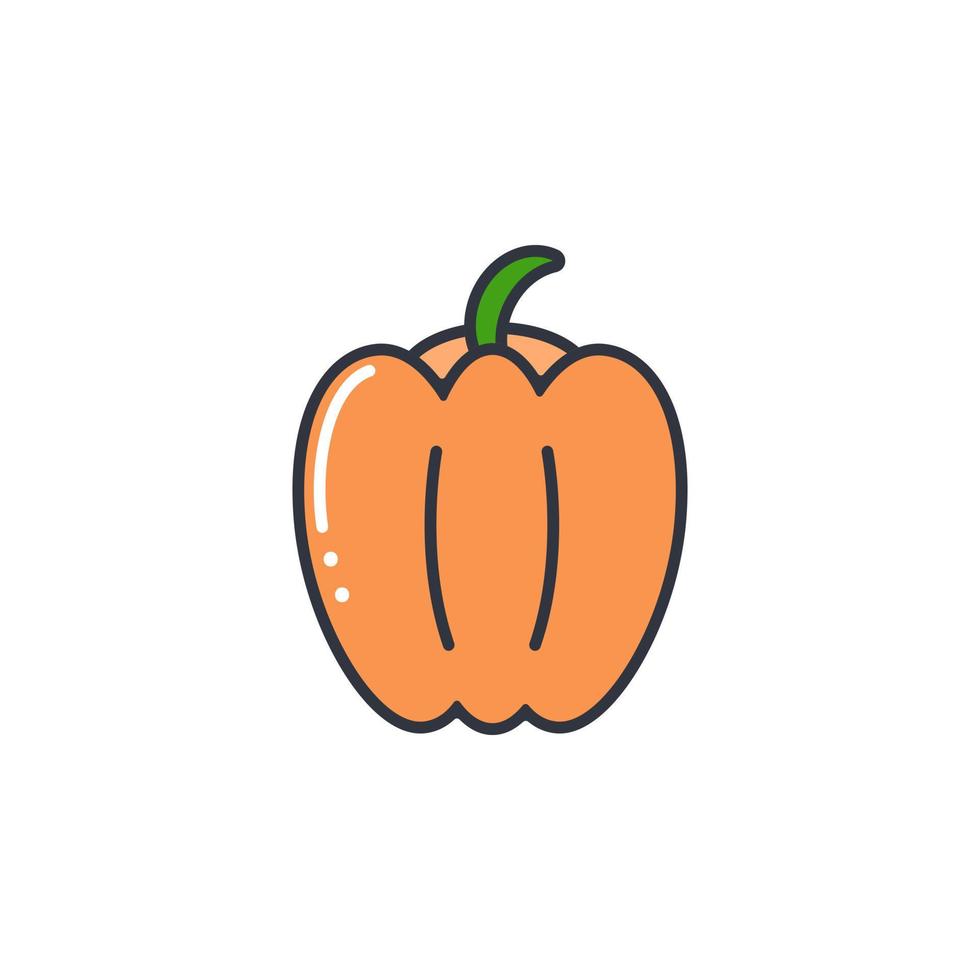 Bell pepper color line icon vector illustration