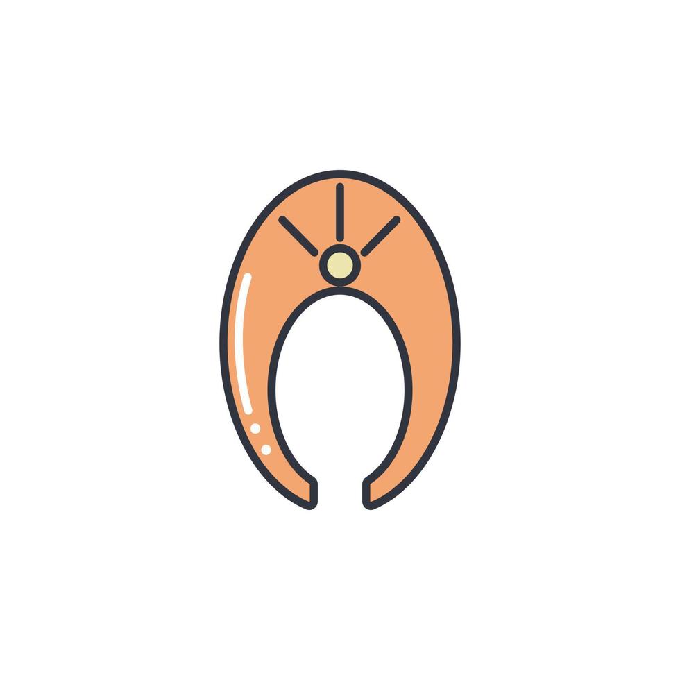ilustración de vector de icono de línea de color de bistec de salmón