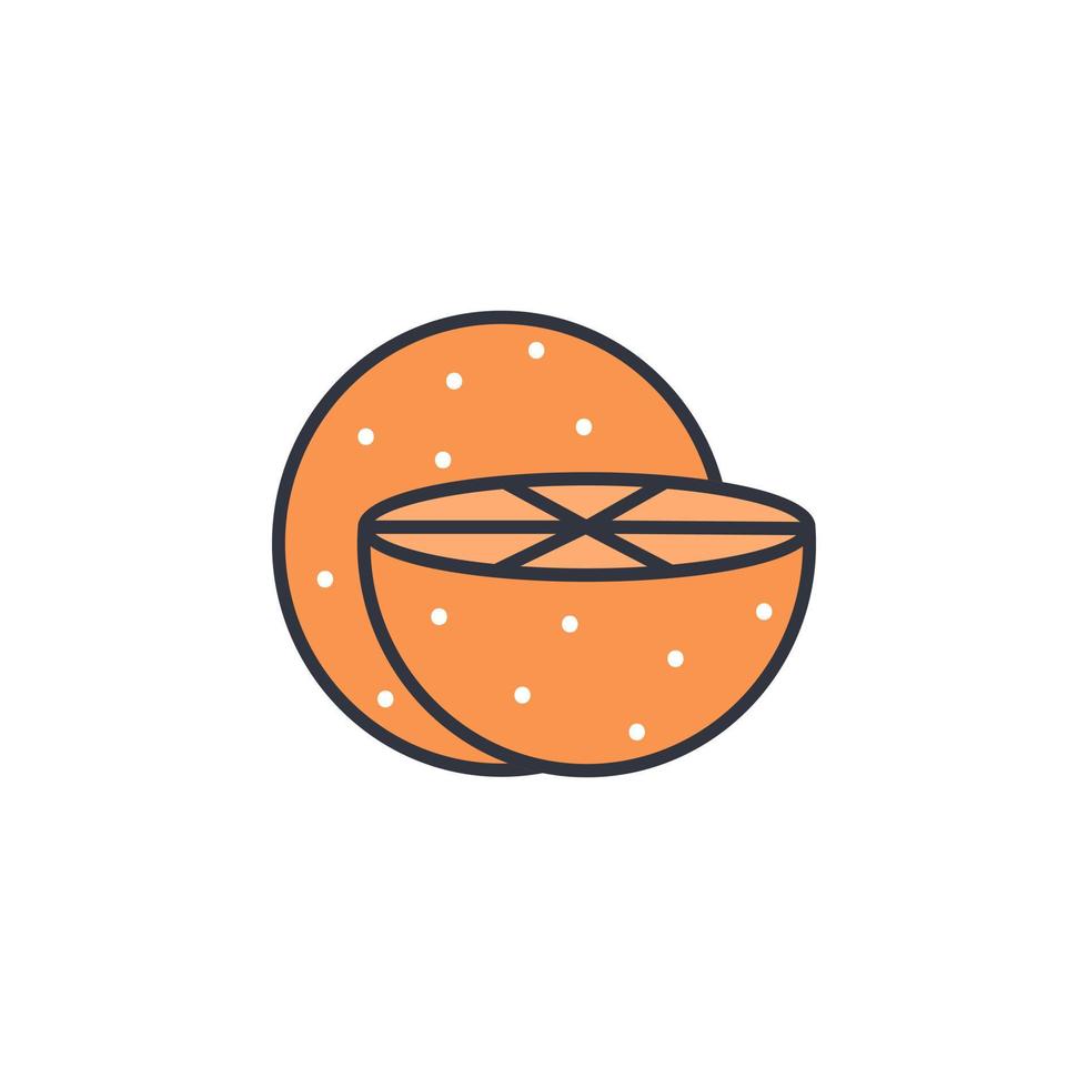 Orange color line icon vector illustration