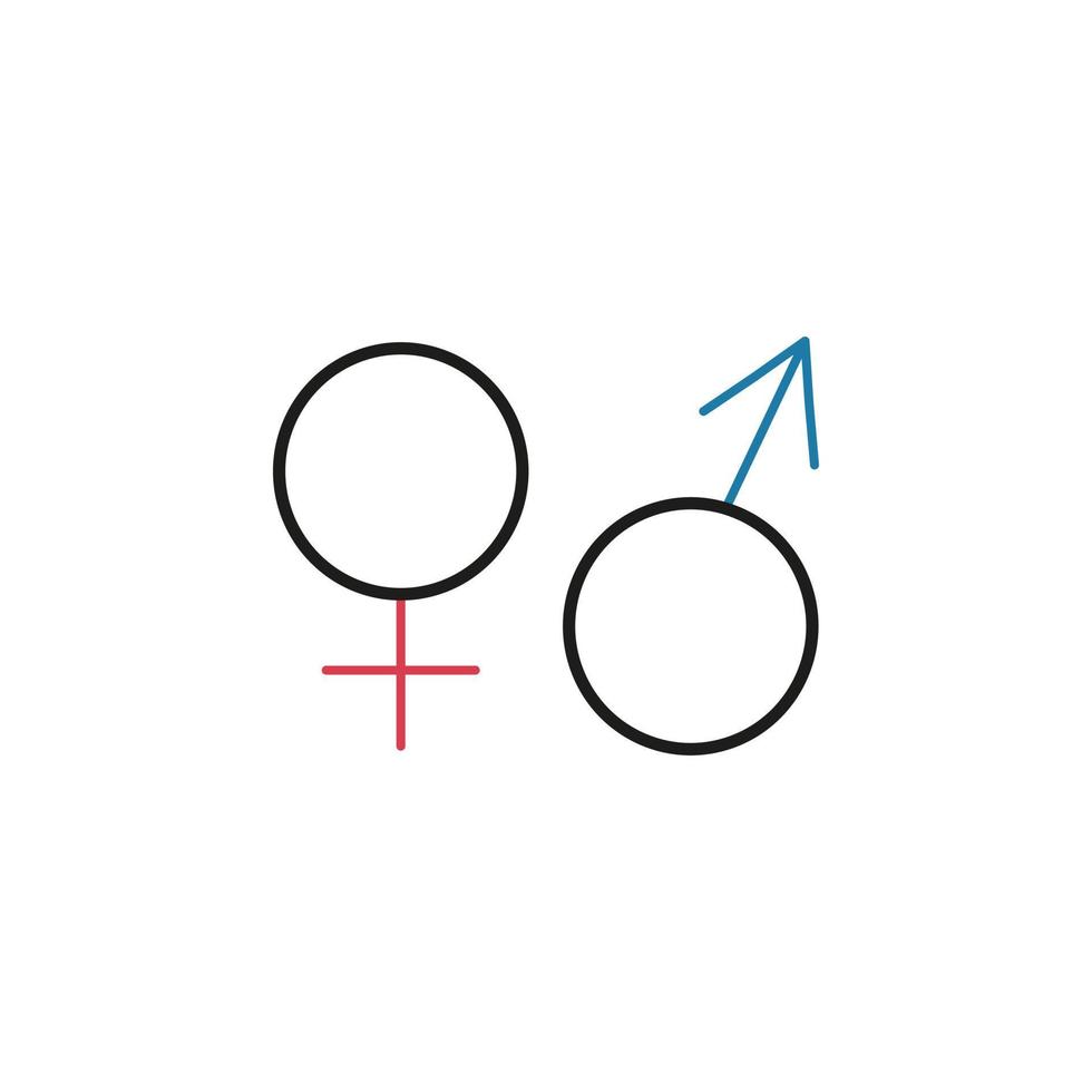 Male female line icon vector