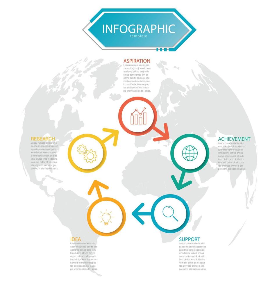 plantilla de información gráfica de negocios de presentación, plantilla de opciones de números de infografías abstractas, utilizada para diseño web, opciones de pasos de negocios, banner. ilustración vectorial vector