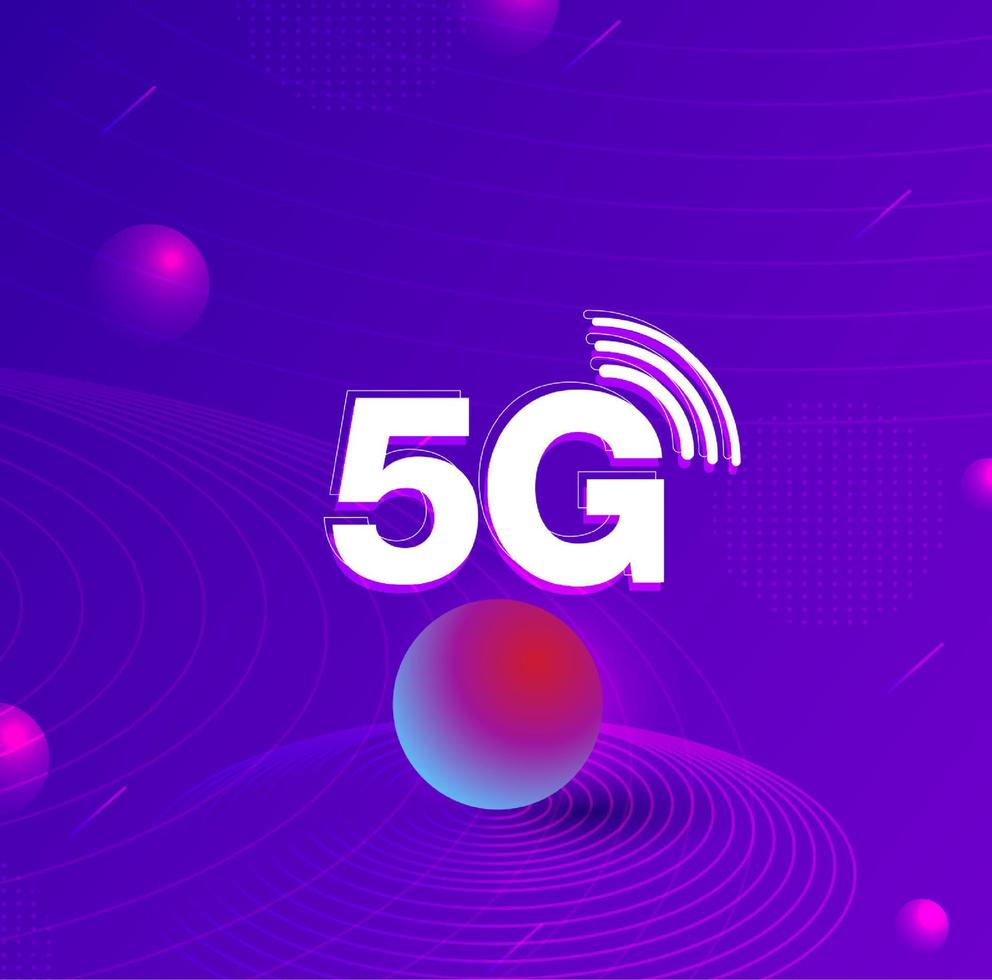 Fondo de red de conexión inalámbrica a Internet 5g. concepto de comunicación de datos de alta velocidad o diseño de vectores de tecnología de inicio.