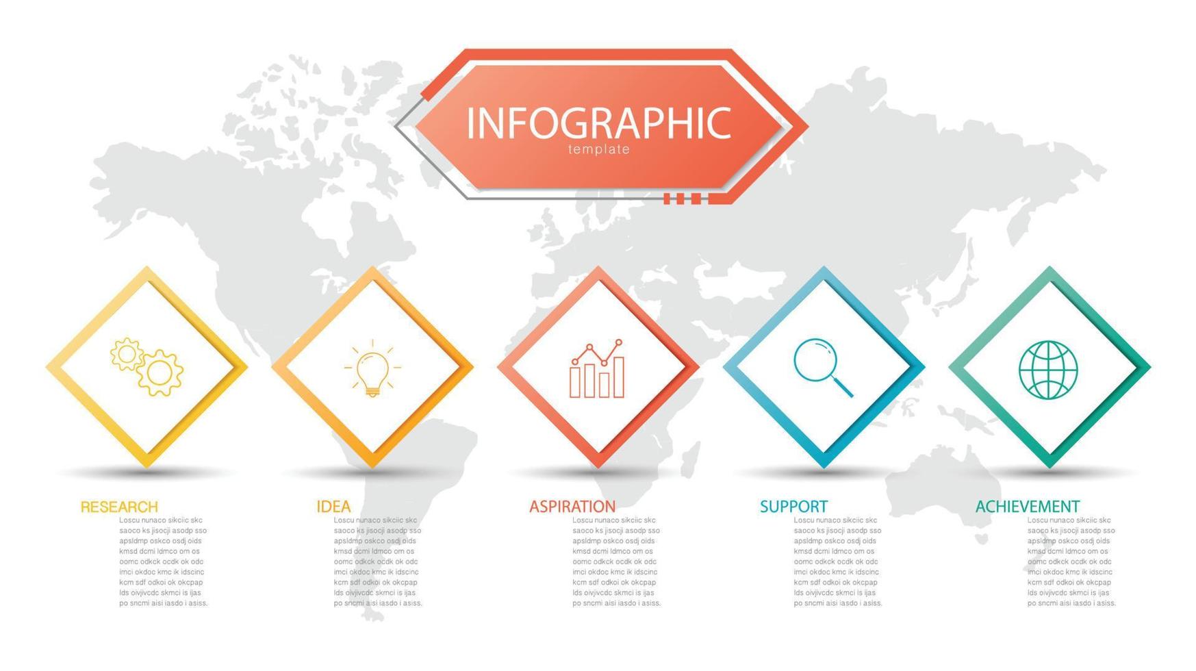 presentation business info-graphic template, abstract infographics number options template,used for web design, business step options, banner. Vector illustration