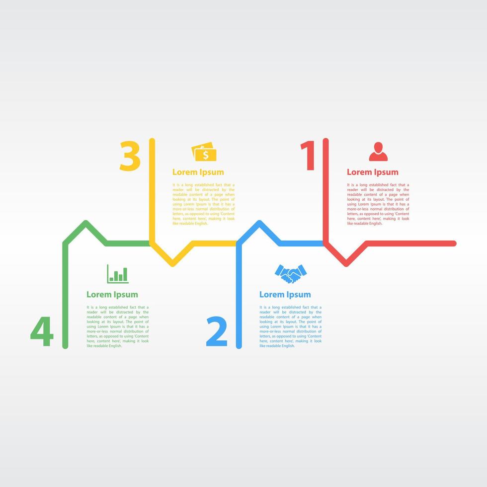 Infographic design template with business concept vector illustration with 4 steps or options or processes represent work flow or diagram