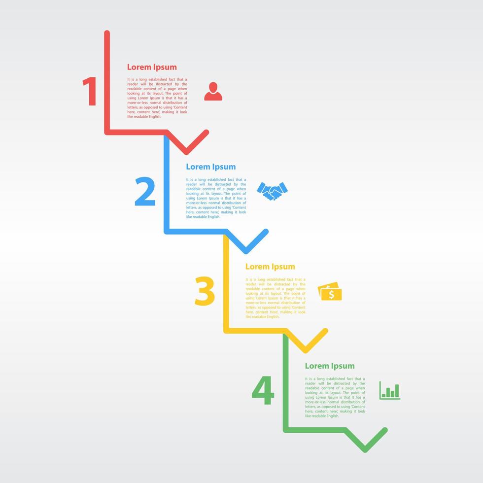 Infographic design template with business concept vector illustration with 4 steps or options or processes represent work flow or diagram