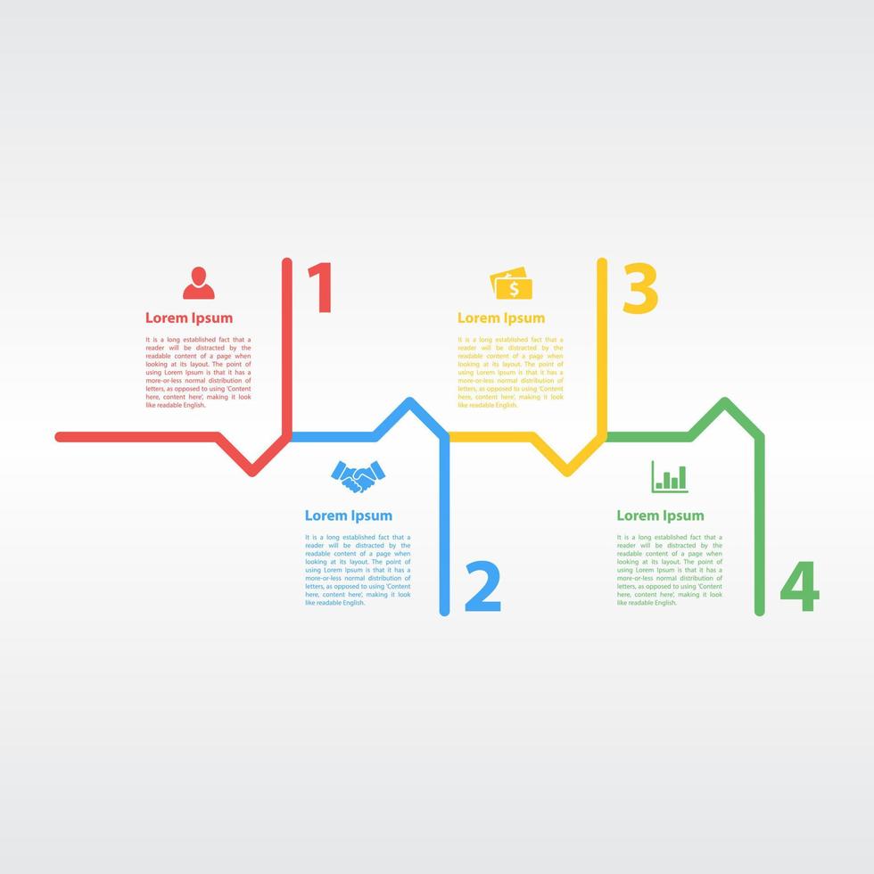 Infographic design template with business concept vector illustration with 4 steps or options or processes represent work flow or diagram