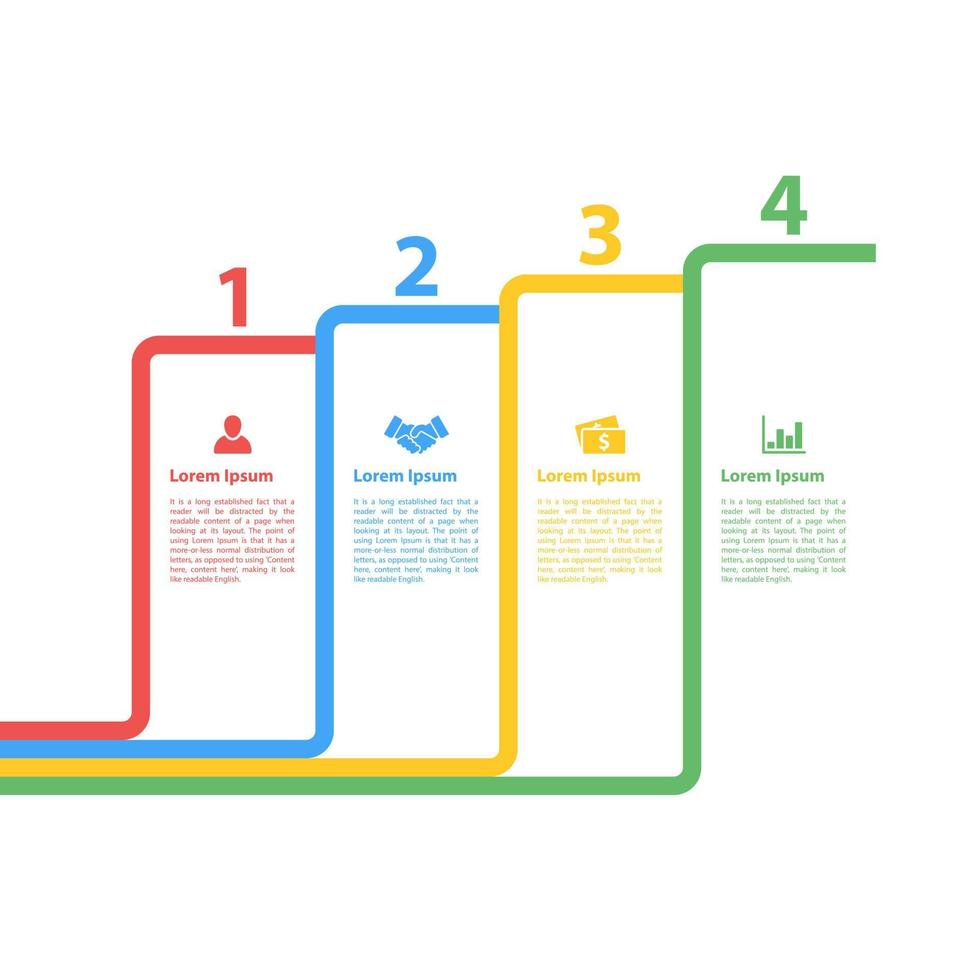 Infographic design template with business concept vector illustration with 4 steps or options or processes represent work flow or diagram