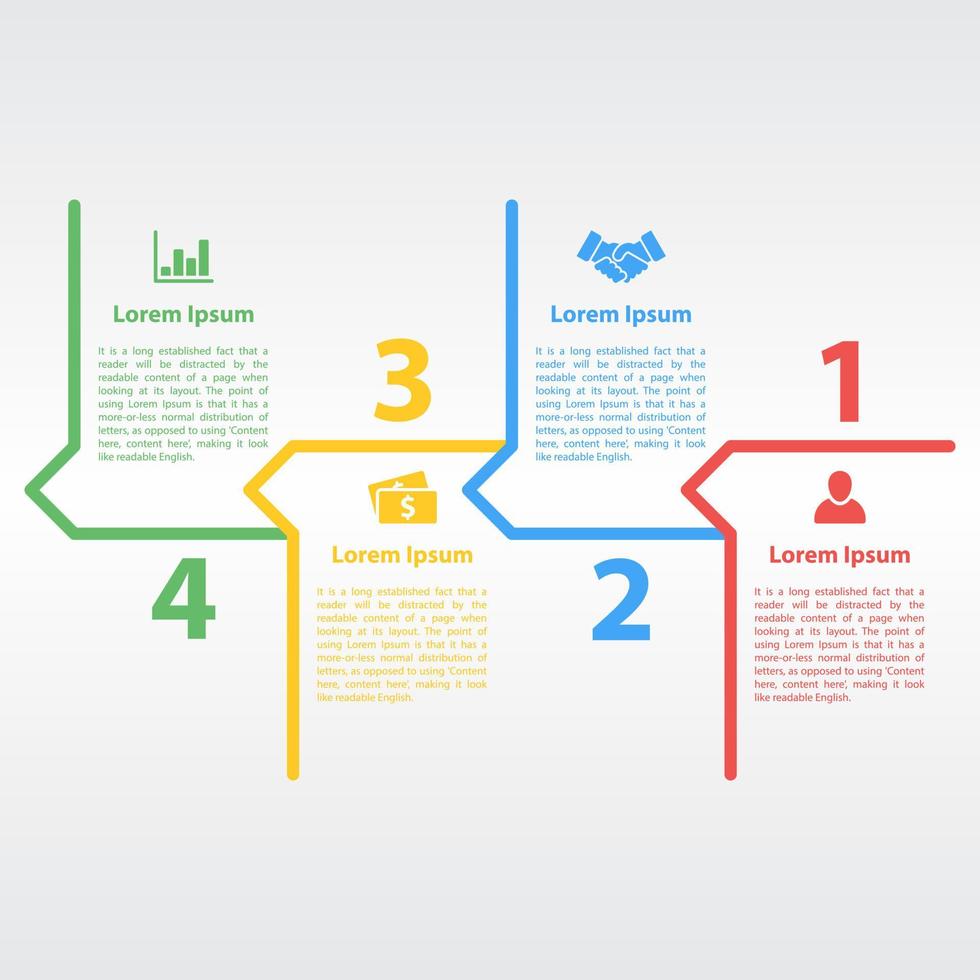 Infographic design template with business concept vector illustration with 4 steps or options or processes represent work flow or diagram