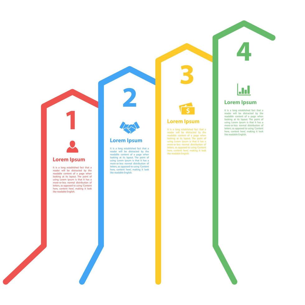 Infographic design template with business concept vector illustration with 4 steps or options or processes represent work flow or diagram