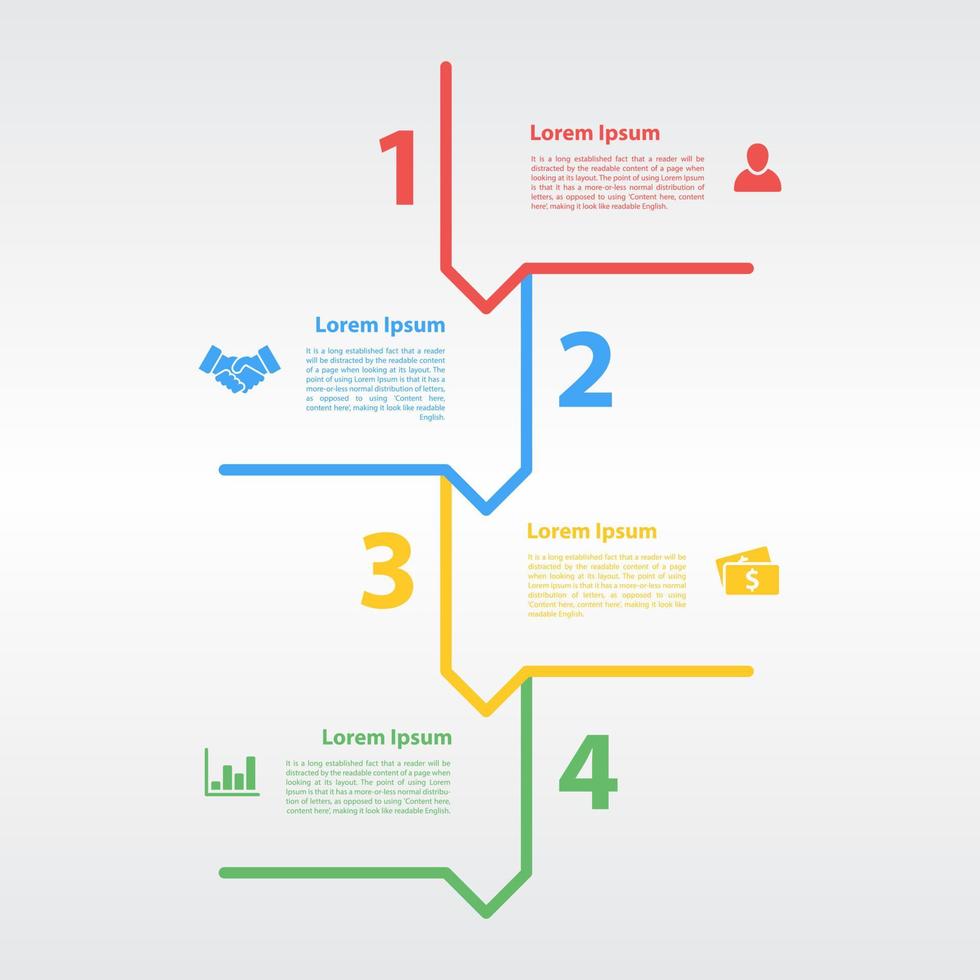 Infographic design template with business concept vector illustration with 4 steps or options or processes represent work flow or diagram