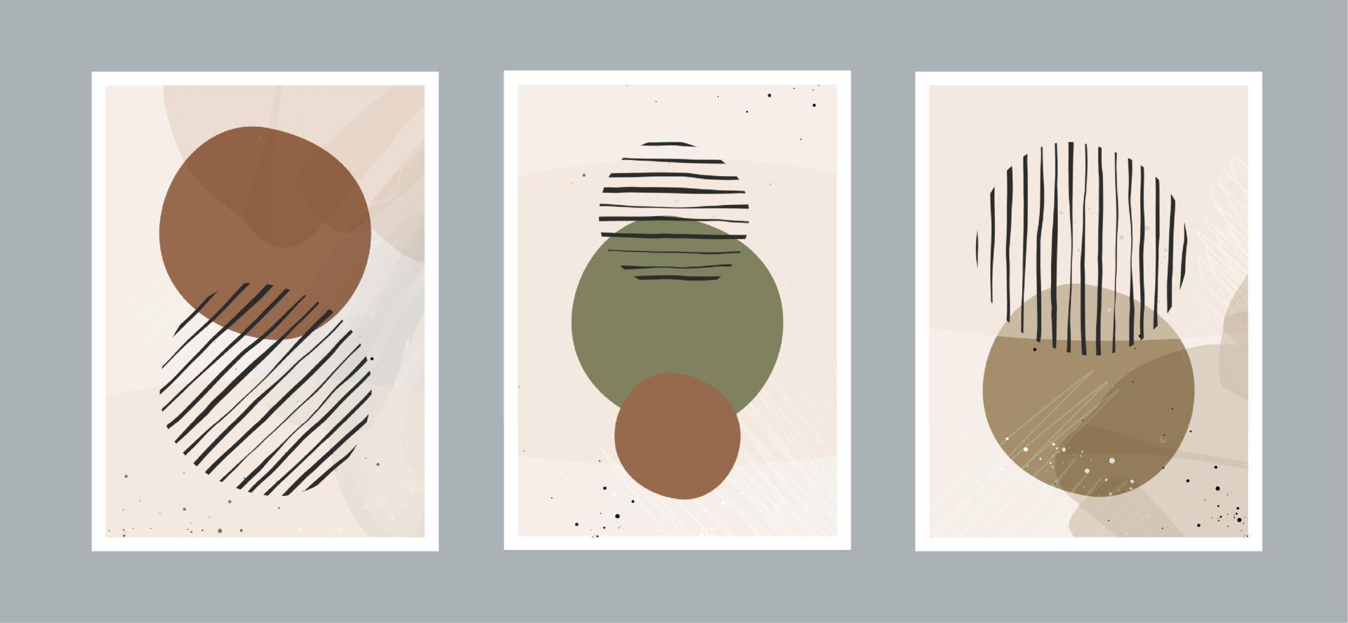 Abstract contemporary arts background with geometric balance shapes, rainbow and sun for wall decoration, postcard or brochure cover design. Vector design