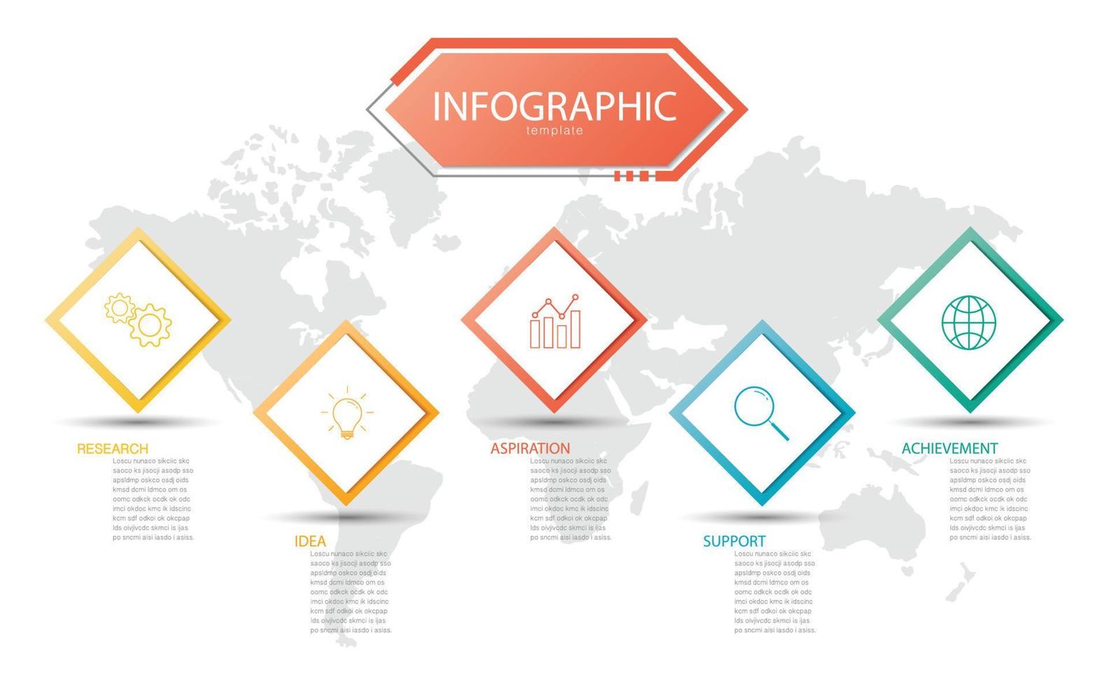 presentation business info-graphic template, abstract infographics number options template,used for web design, business step options, banner. Vector illustration