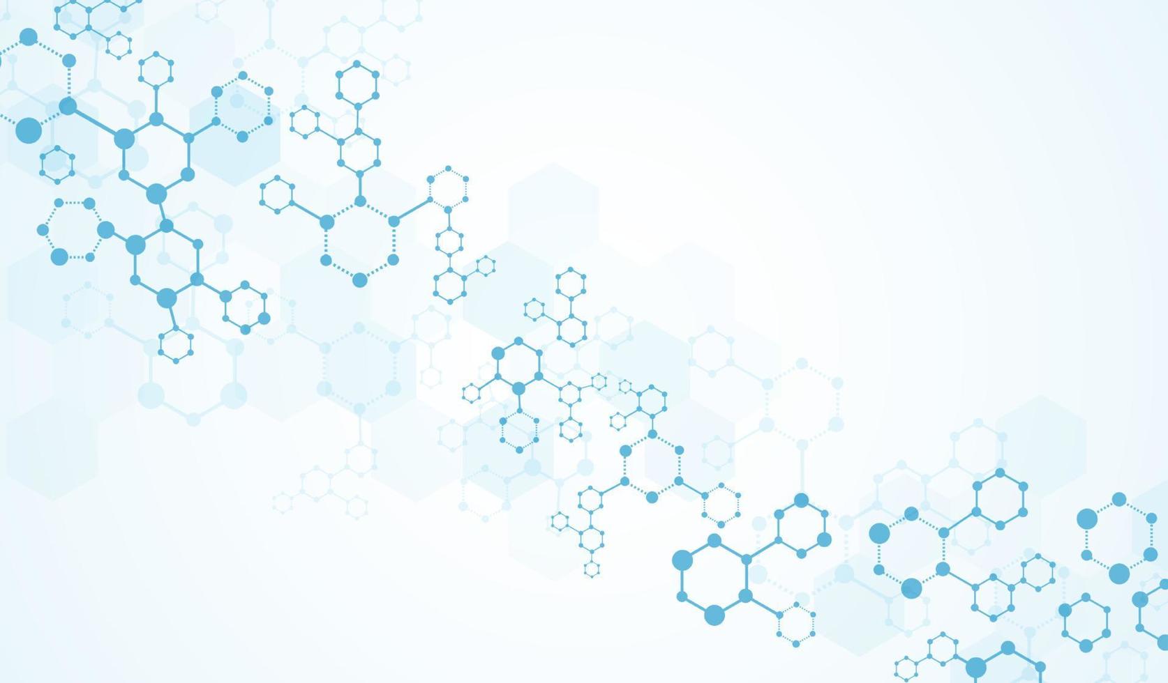 Molecules or DNA medical structure background vector design.
