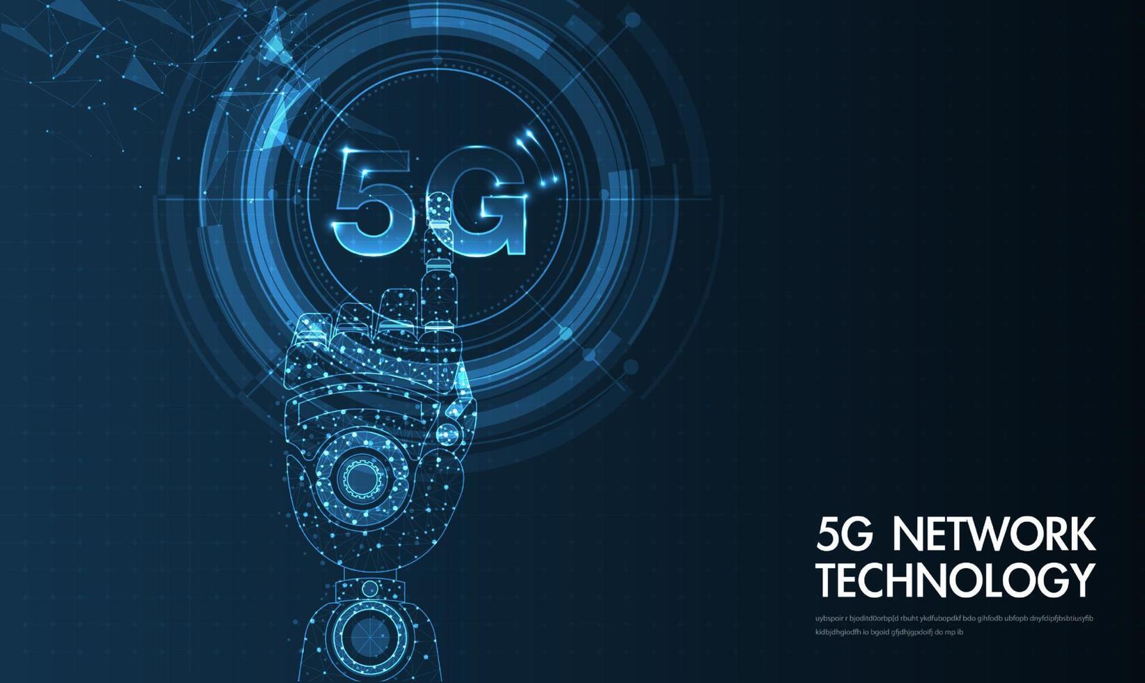 Red 5g conexión inalámbrica a internet wi-fi e internet de las cosas con moderno. Ilustración de vector de tecnología de tasa de datos de conexión de innovación de alta velocidad.