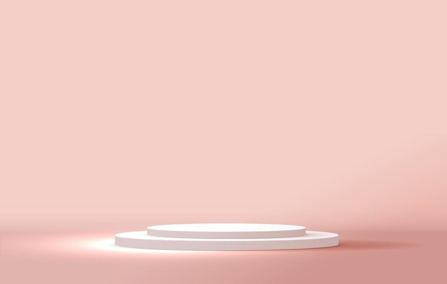 fondo rosa pastel cosmético y pantalla de podio premium para presentación de productos, marca y empaque. escenario de estudio con sombra de fondo. diseño vectorial vector