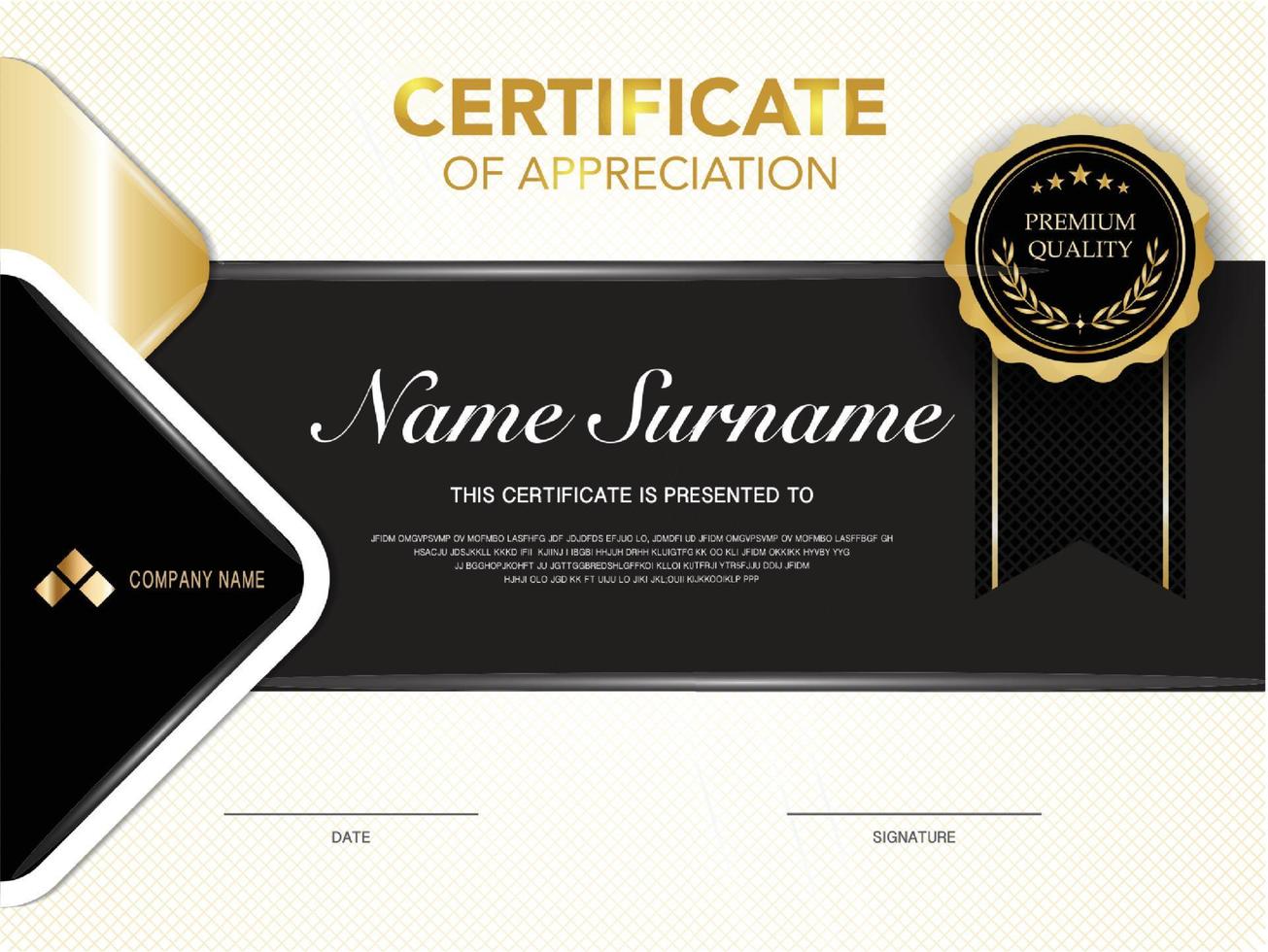 diploma certificate template black and gold color with luxury and ...