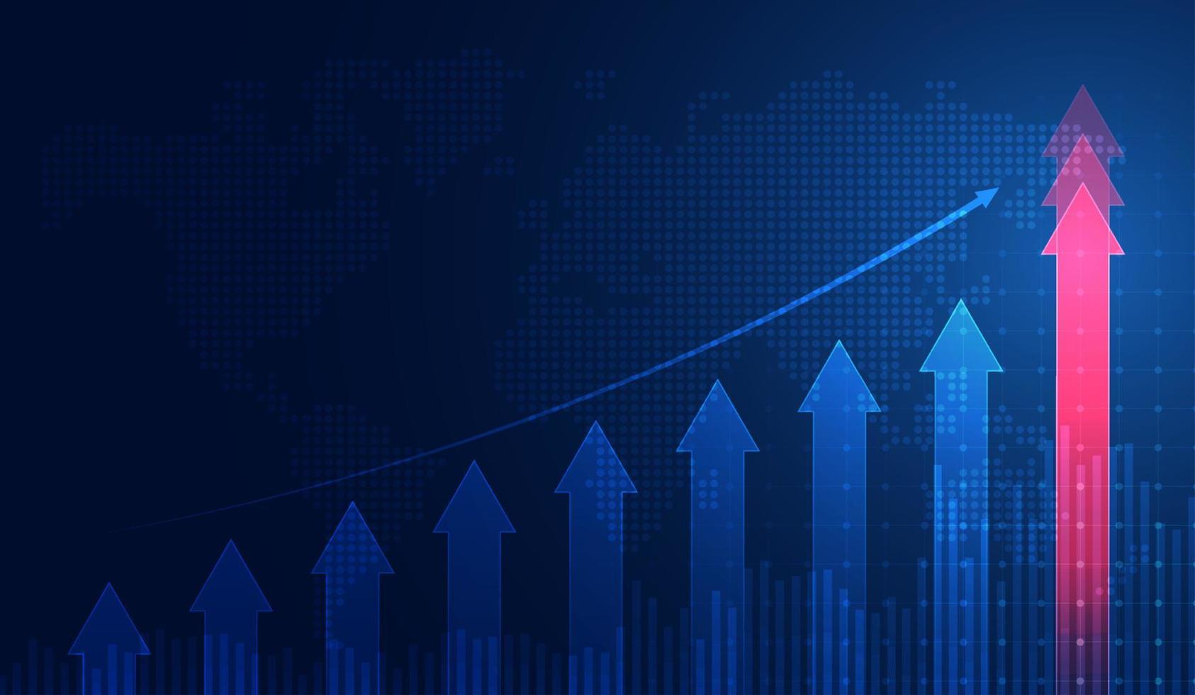 gráfico de negociación de inversión en bolsa en concepto gráfico adecuado para inversión financiera o idea de negocio de tendencias económicas. diseño vectorial vector