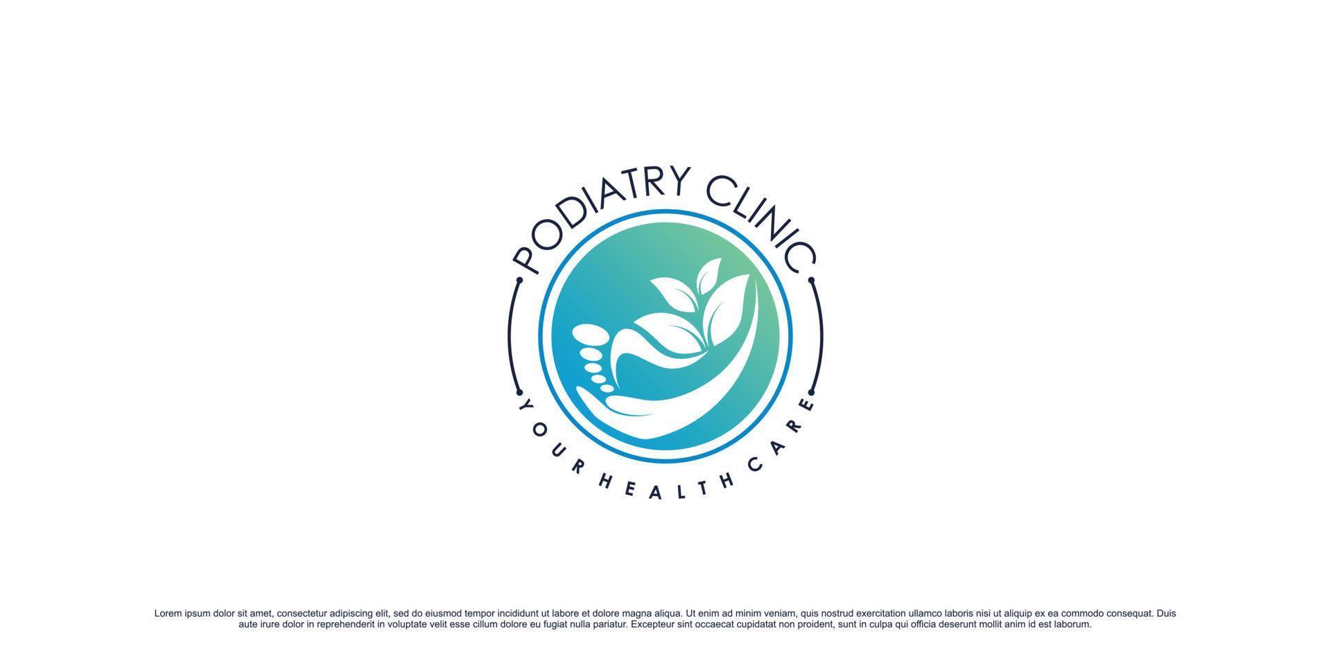 Podiatry clinic logo design for massage and spa with creative element Premium Vector