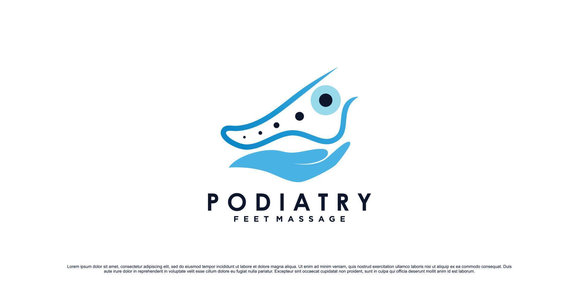 Podiatry feet massage logo design with ankle concept and creative element Premium Vector