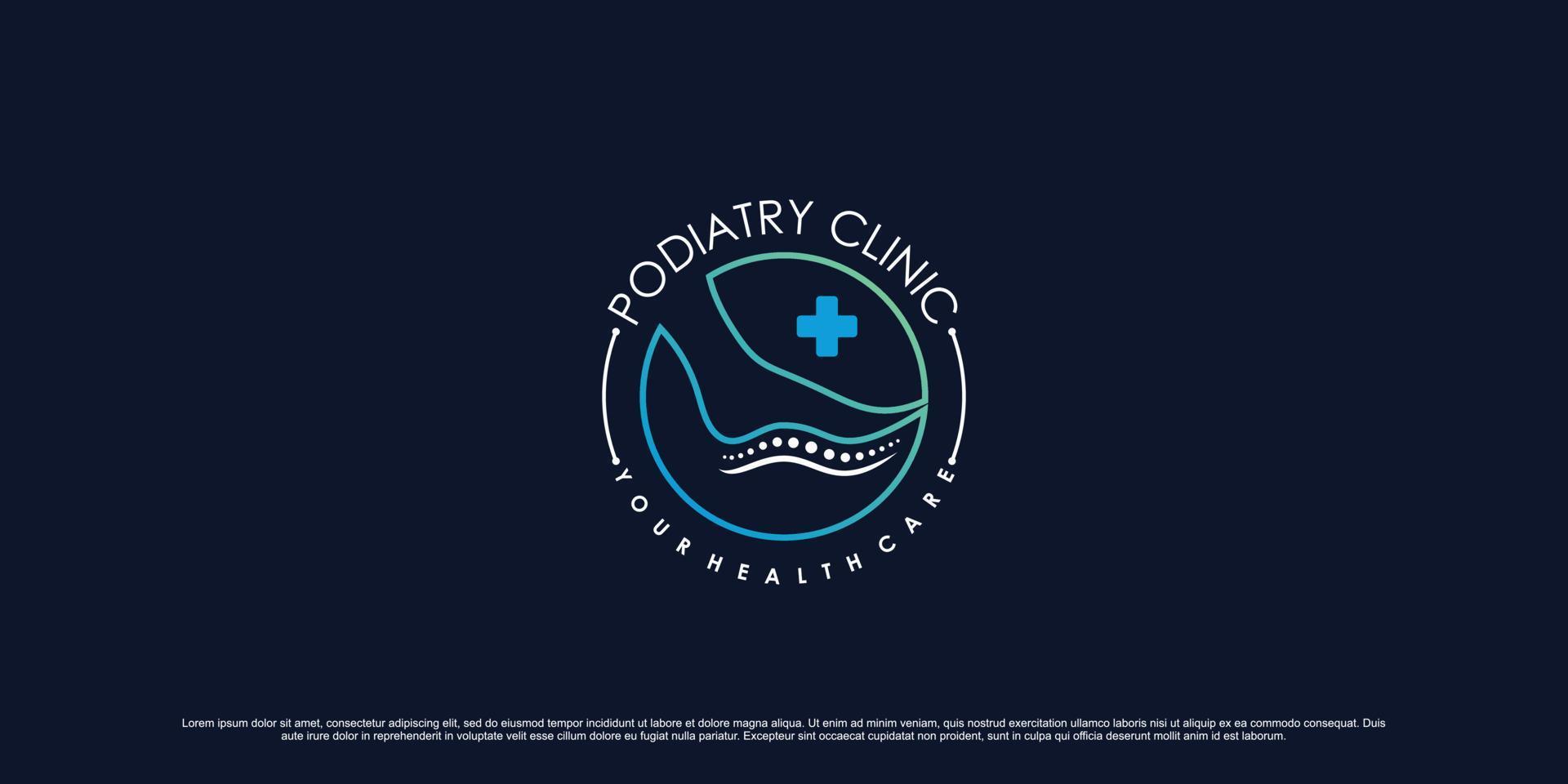 Podiatry clinic logo design for massage therapy with ankle and circle concept Premium Vector