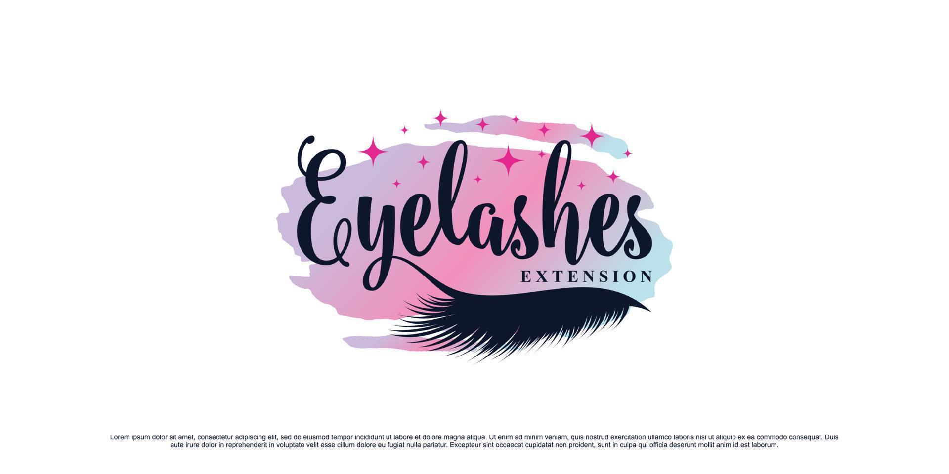 Eyelash extension logo design for women beauty salon with modern concept Premium Vector