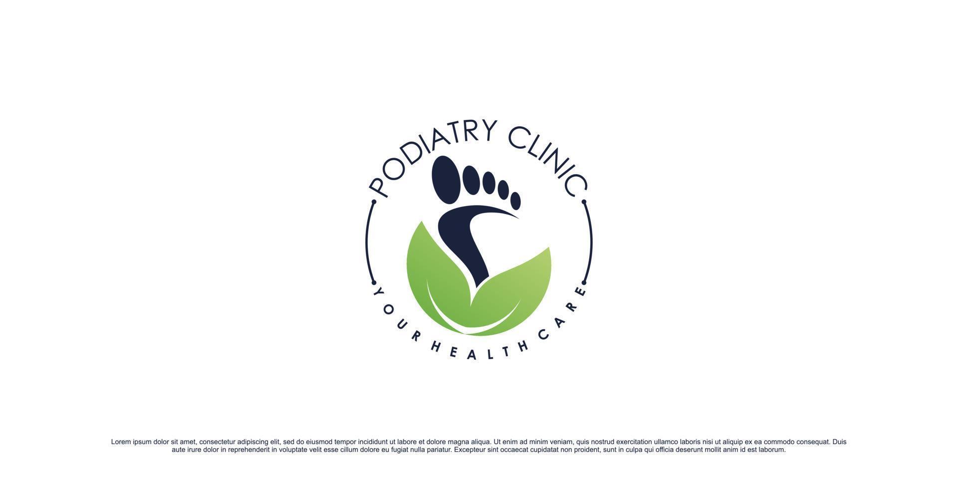 Podiatry clinic logo design for massage and spa with creative element Premium Vector