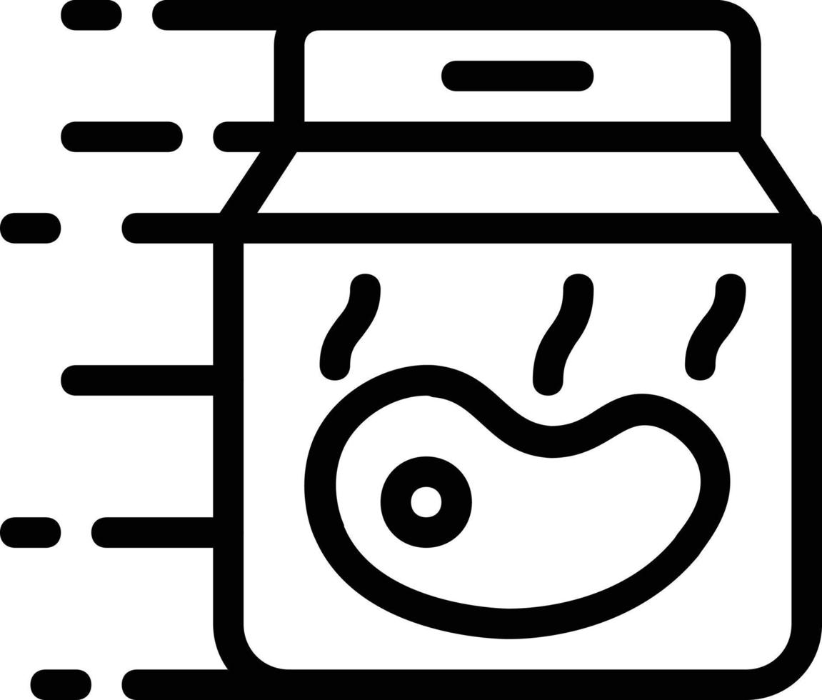 Steak delivery icon with box packaging or take away. vector