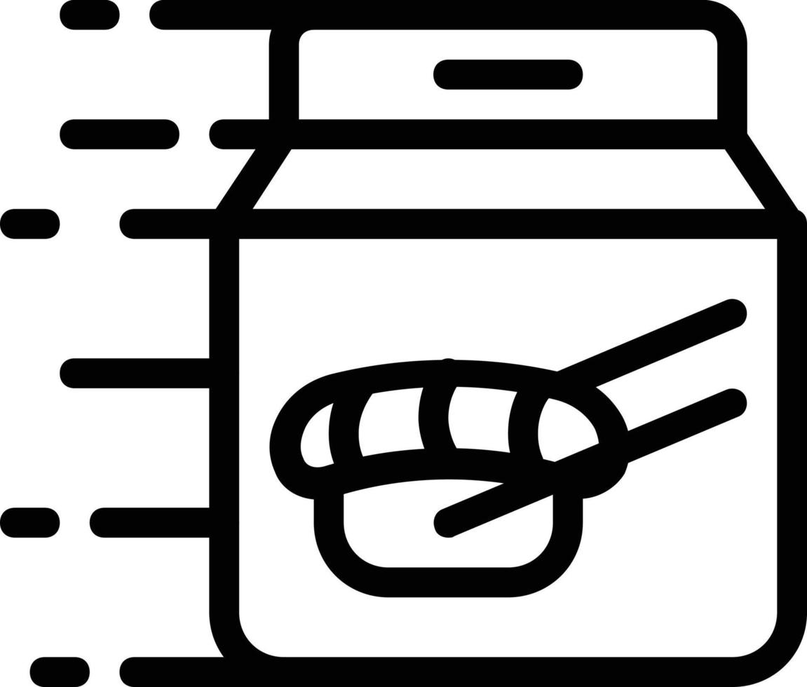 Sushi delivery icon with box packaging or take away. vector