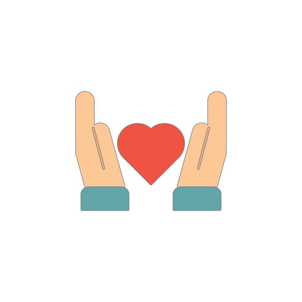 icono de mano y amor vector