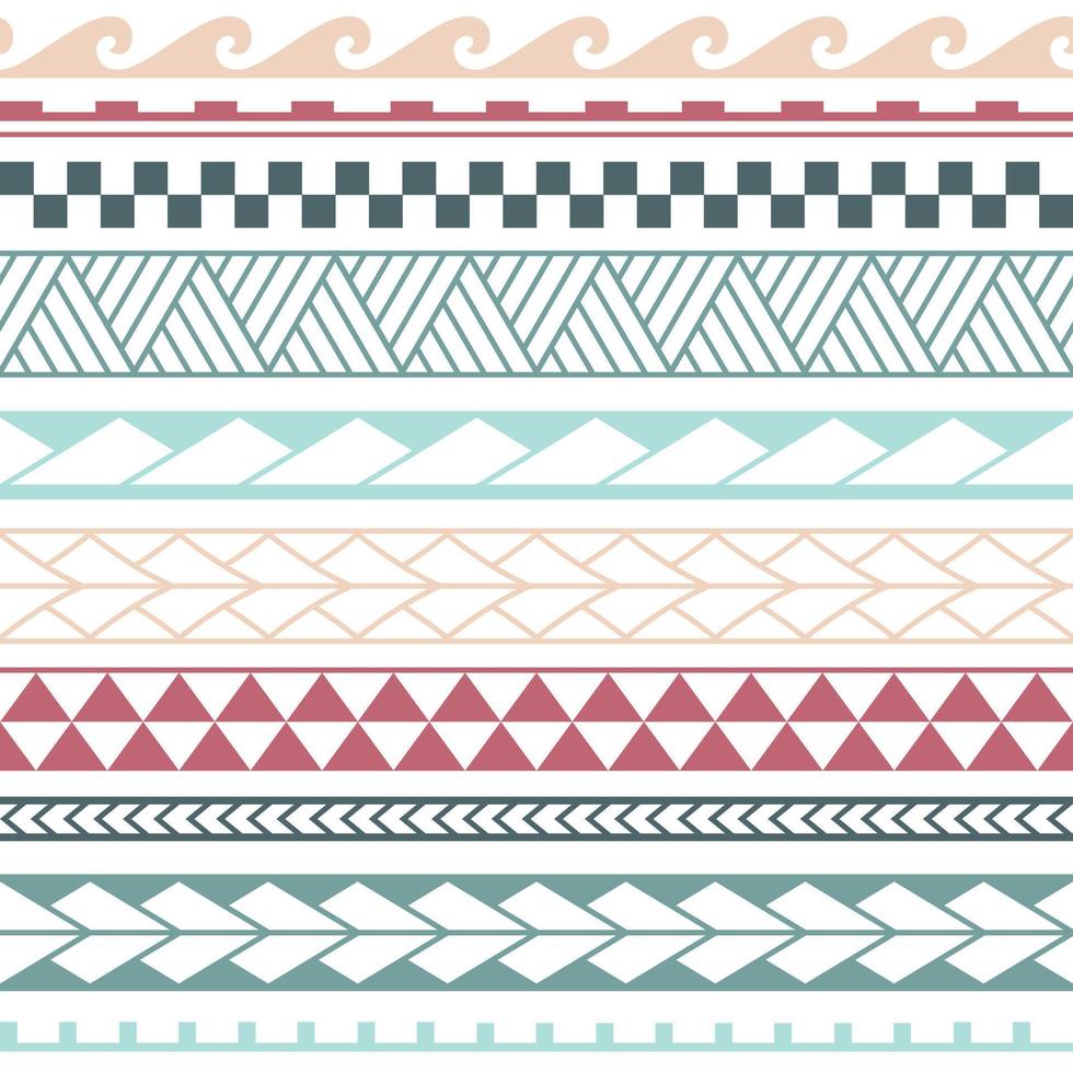 Vector seamless triangles pattern maori, ethnic, japan style. Colorful geometric background.