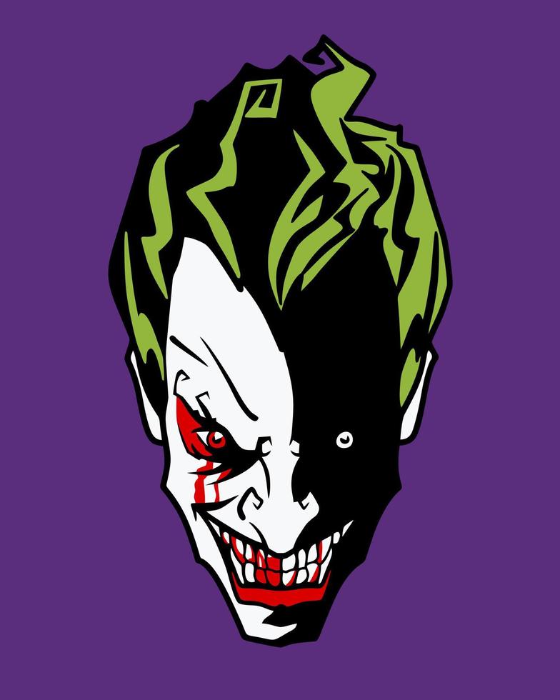 Joker face. Scary clown. vector