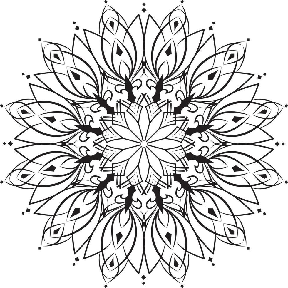 Mandala pattern black and white. Coloring book vector