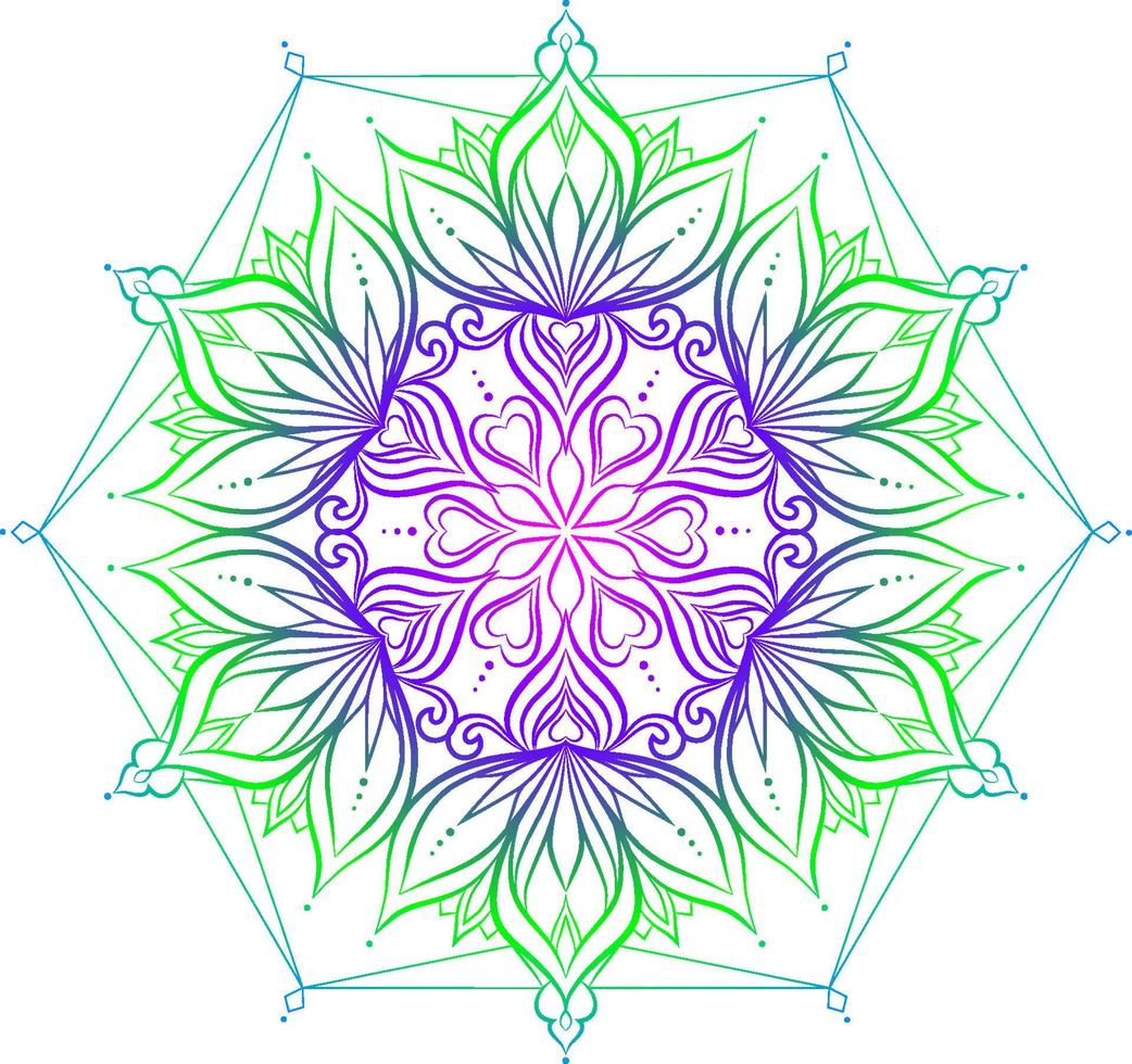 Gradient color mandala pattern vector