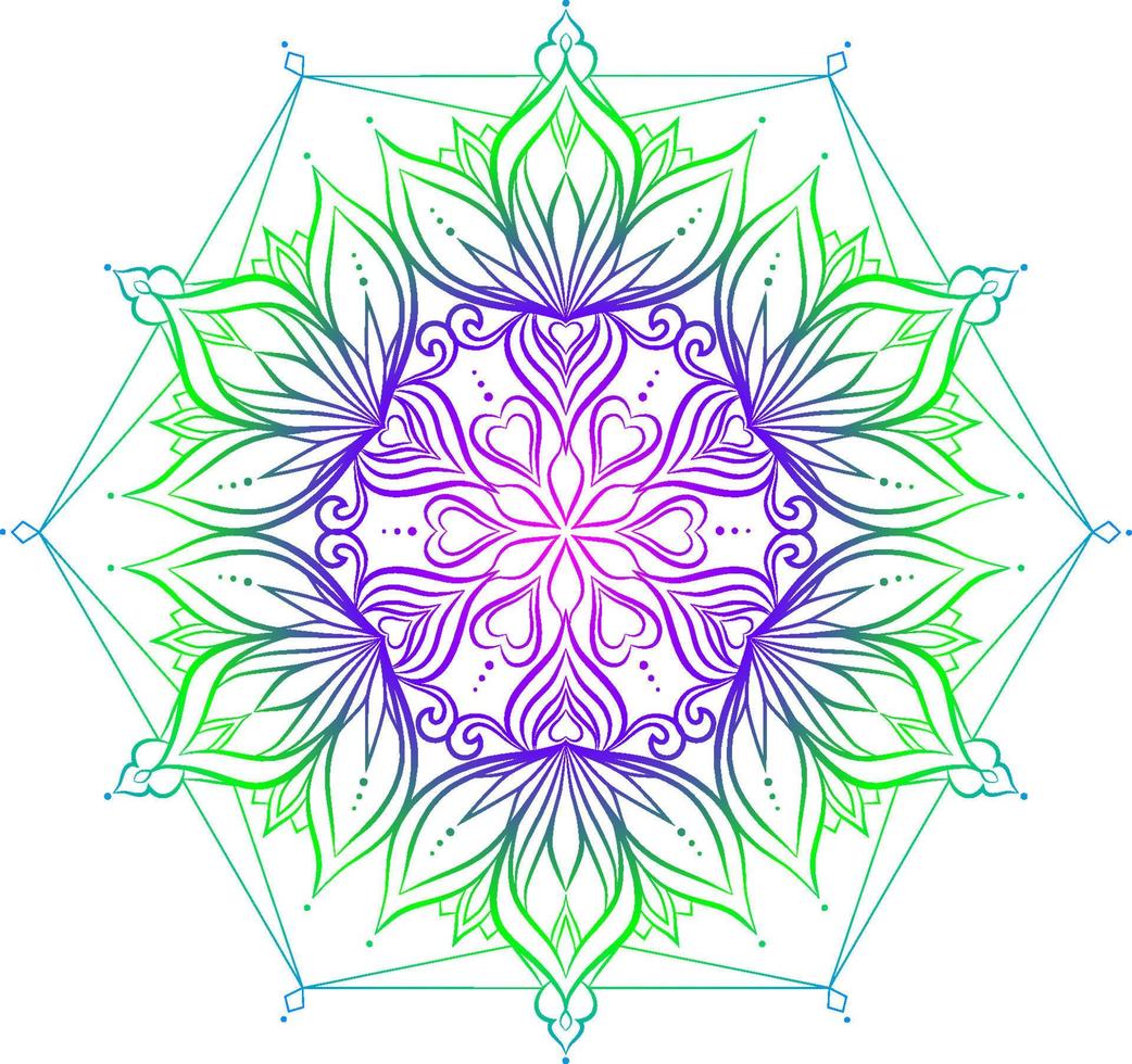 patrón de mandala de color degradado vector