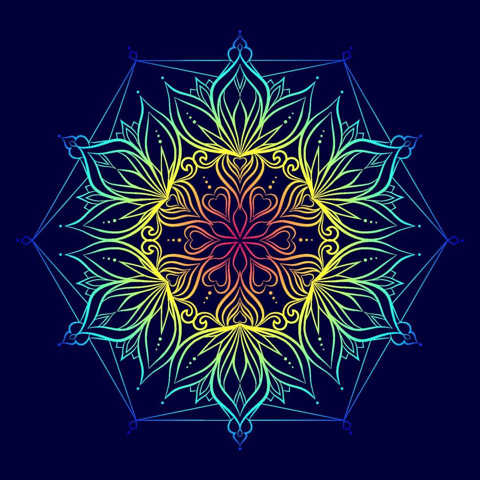 Gradient color mandala pattern vector