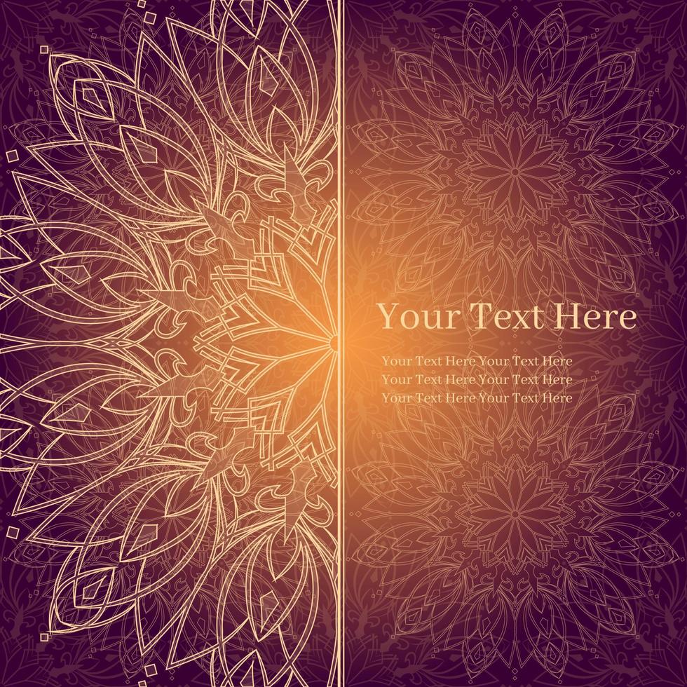invitation card with islam mandala ornament. vector