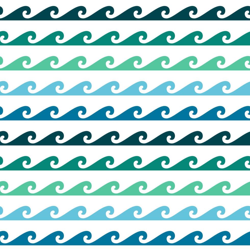 Blue and white seamless wave pattern, line wave ornament in maori tattoo style for fabric, textile, wallpaper. Japan style ornament vector
